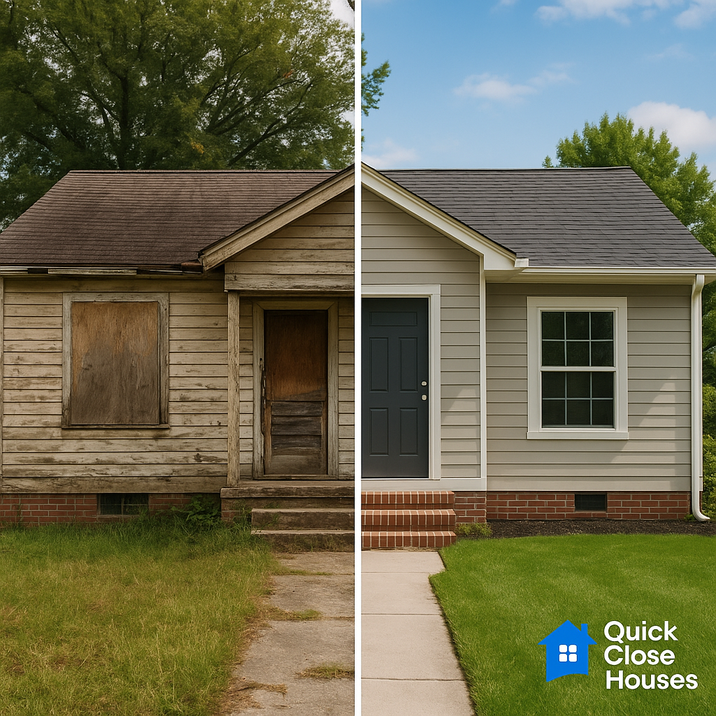 A distressed Northeast Ohio home before and after — we buy in any condition